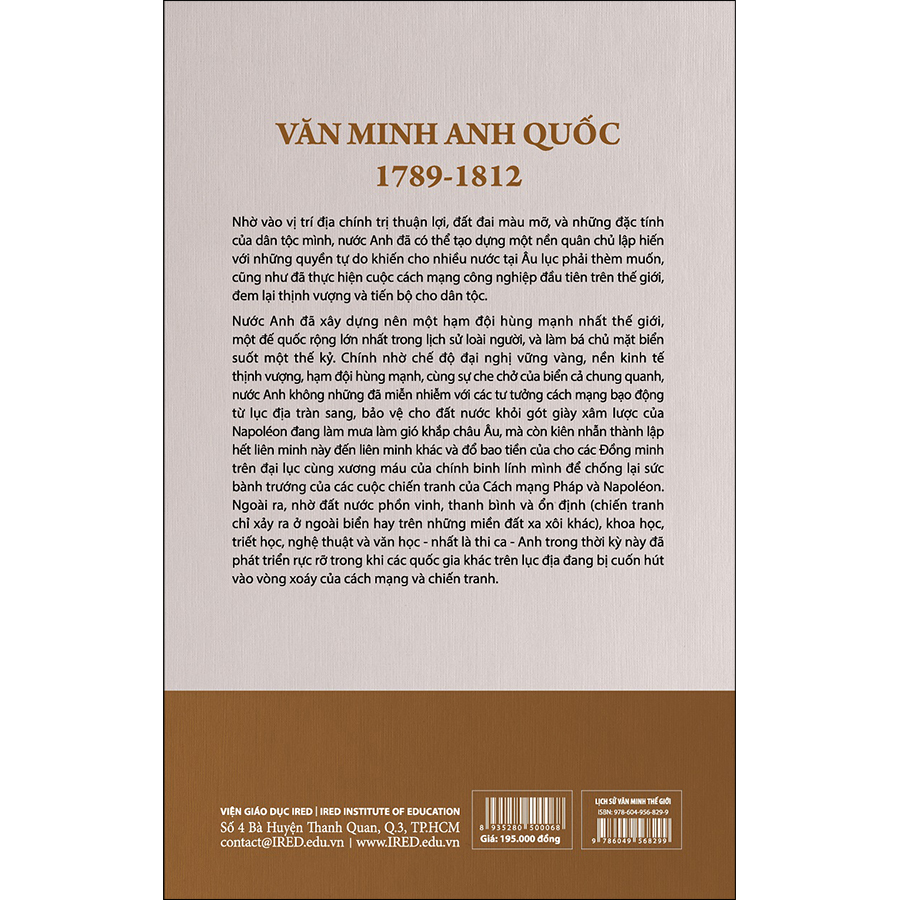 Sách IRED Books - Lịch sử văn minh thế giới phần 11 - Văn minh thời đại Napoléon, tập 3 : Văn minh Anh Quốc - Will Durant