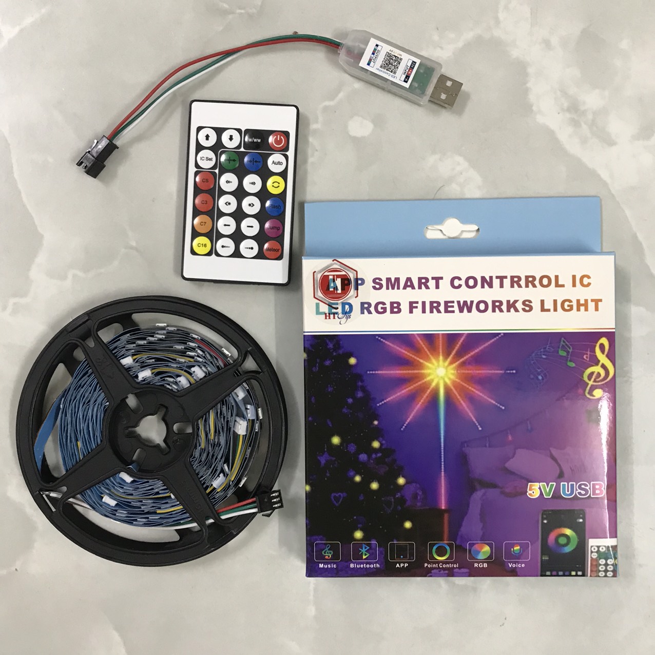 Đèn Led Hình Hoa, Đèn Led Trang Trí Kèm Remote, Điều Khiển Qua App, Cảm Biến Âm Thanh Nháy Theo Nhạc