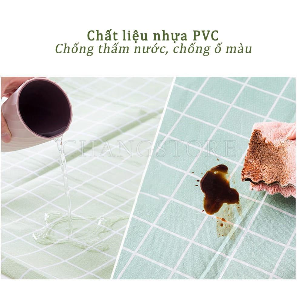 Khăn trải bàn kẻ caro nhựa PVC chống thấm nước, Khăn trải bàn vintage trang trí bàn ăn cao cấp