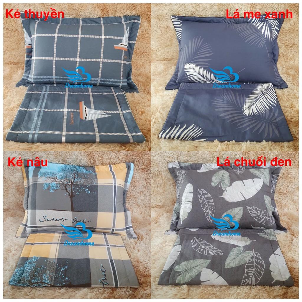 vỏ Gối Nằm Cotton 45x65 Có Lót Bông, Dây Khóa Kéo