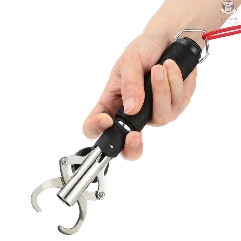 Portable Fish Lip Grabber Gripper Grip Stainless Steel Fishing Gear Fish holder with Weight Scale Ruler