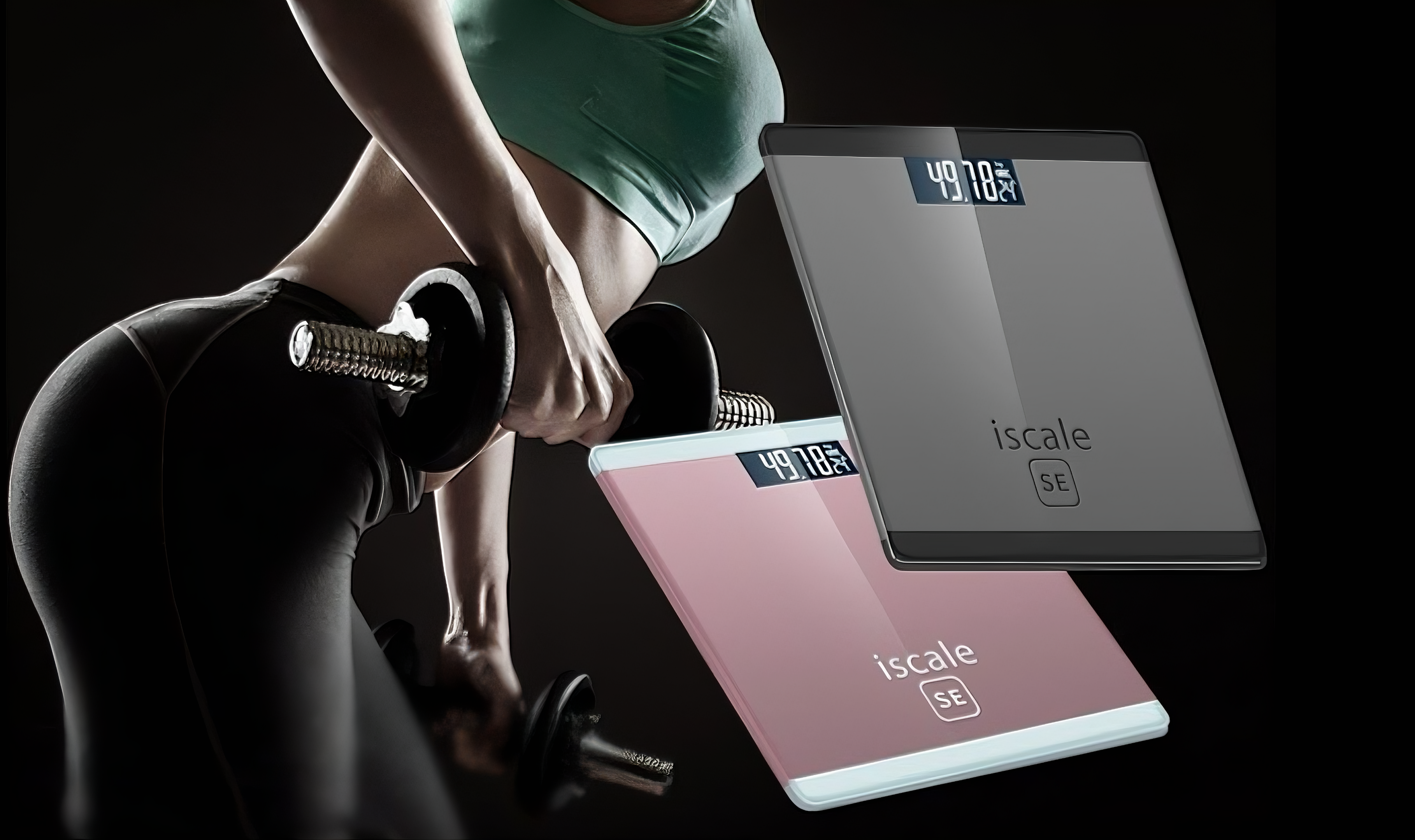 Cân sức khỏe điện tử vuông ISCALE mặt kính cường lực, kiểu dáng iphone cao cấp tặng kèm 2 pin AAA 180kg - Hàng chính hãng