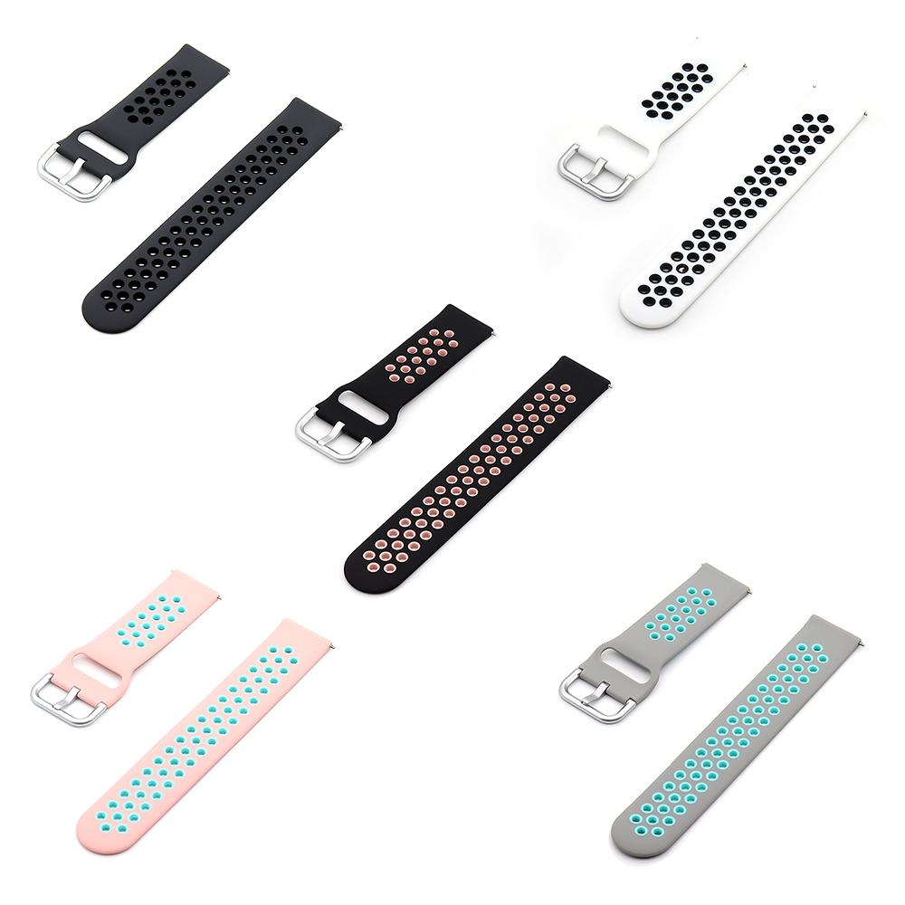 Replaceable Silicone Watch Strap Buckle Breathable Watch Band Strap Compatible with 22mm Universal Smart Watch Grey&Blue