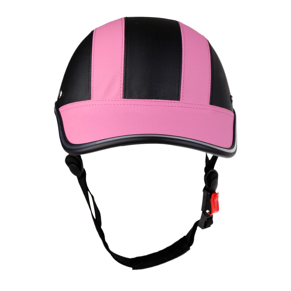 PU Street Bike Motorcycle Helmet Motocross Cycling Riding Half Helmet Baseball Cap Foam Padded Hat