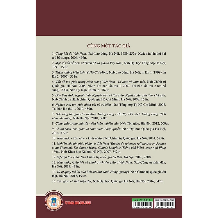 (Bộ Hộp 3 Cuốn) NHÀ NƯỚC PHÁP QUYỀN VÀ TÔN GIÁO Ở VIỆT NAM (Tôn Giáo Và Nhà Nước; Tôn Giáo Và Luật Pháp; Tôn Giáo Và Xã Hội) - GS. TS. Đỗ Quang Hưng - (bìa mềm)