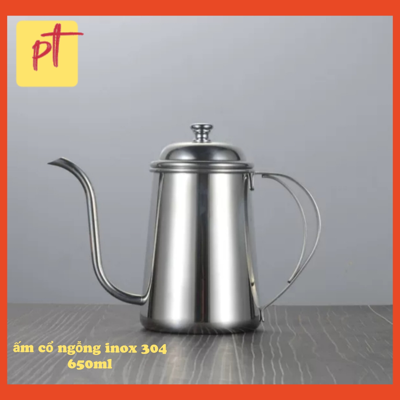 Bình pha trà cà phê cổ ngỗng inox 304 dung tích 650ml