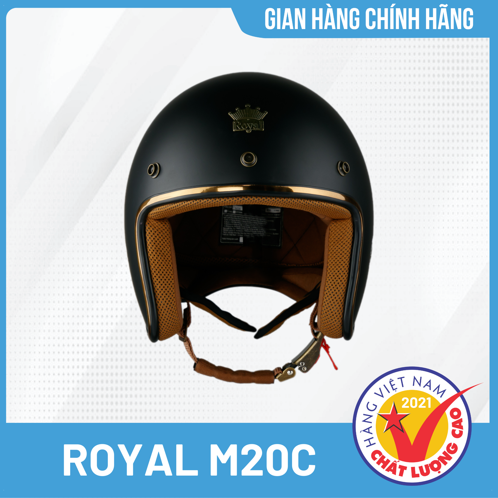 Nón bảo hiểm 3/4 cao cấp Royal M20C Thời trang, Cá tính, Bảo hành chính hãng 12 tháng