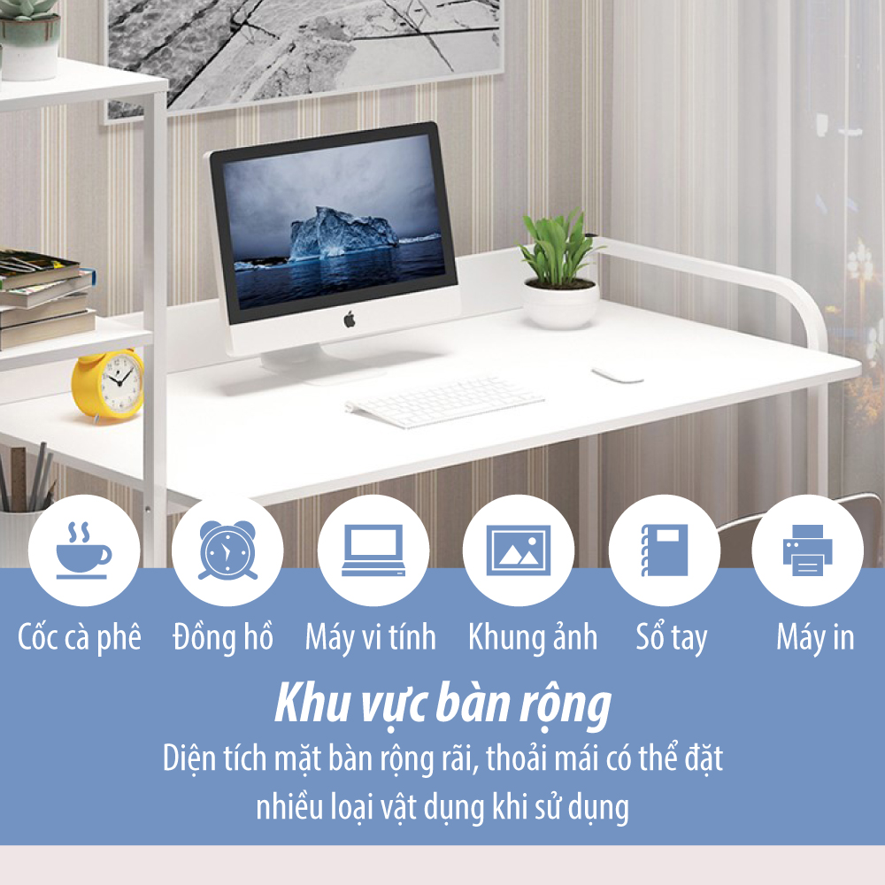 BG - Bàn học tập,làm việc đa năng siêu tiện ích mẫu mới 2021 model B2004 Thái Lan - nâu vân gỗ (Hàng nhập khẩu)