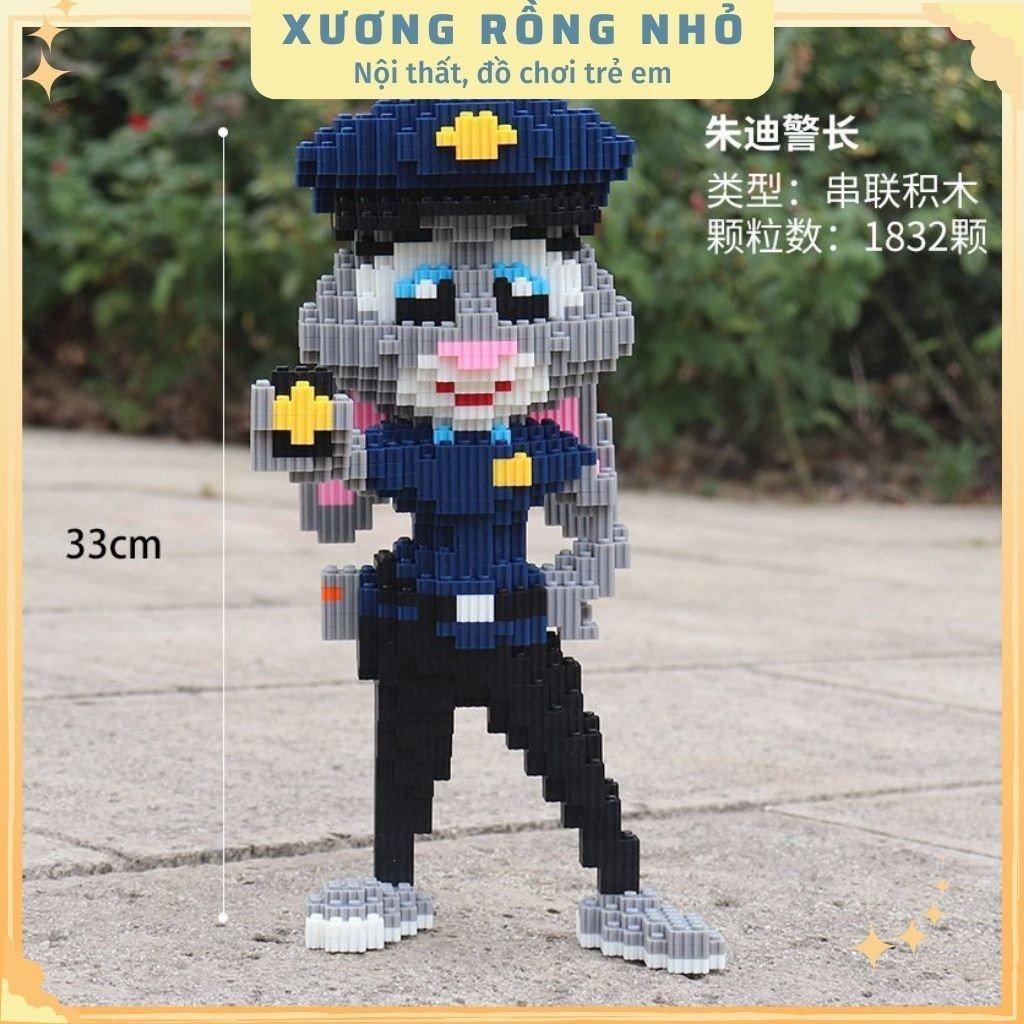 Xếp hình lego cáo nick và thỏ zootopia judy cỡ lớn size to 42cm đồ chơi xếp hình nano 3d cho bé chuẩn mẫu có sẵn