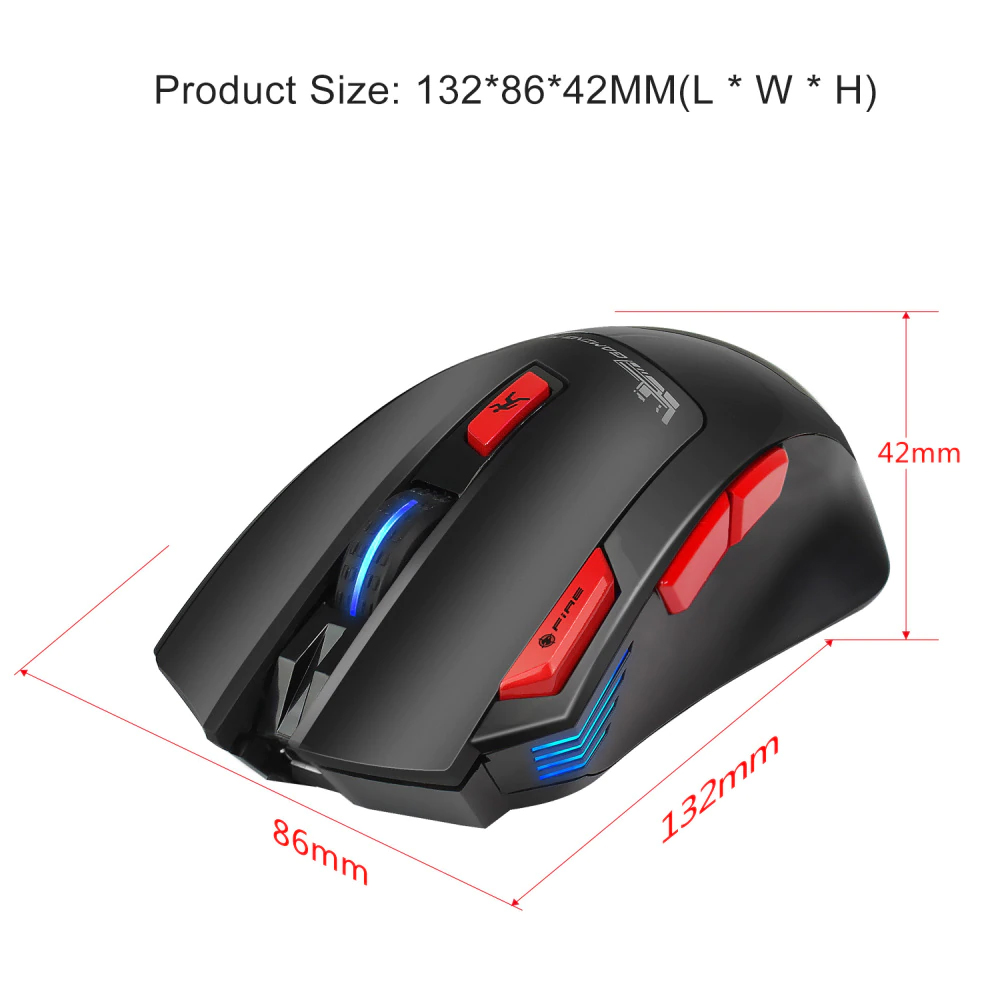 Chuột HXSJ T88 Bluetooth Không Dây Chuyên Dùng Cho Gamer, Văn Phòng Không Mỏi Cổ Tay, Đèn Nền 7 Màu, Độ Nhạy 4000DPI, Sử Dụng Pin Sạc 1300mAh, Độ Bền Nút Bấm Lên Tới 10 Triệu Lần - Hàng Chính Hãng