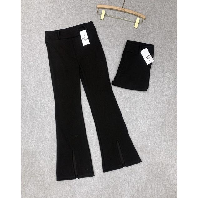 ️Elisa fashion️Quần ống loe xẻ trước cá tính cho nữ
