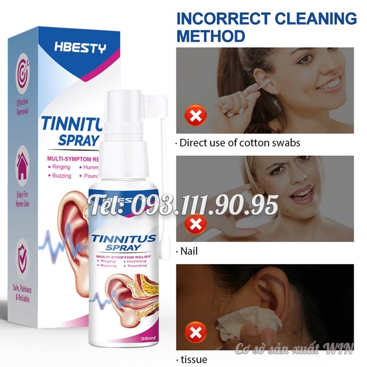 Chai xịt viêm tai, đau tai, chảy mủ, chảy dịch, ngứa tai, ù tai, nấm tai, nghe kém xuất xứ Singapore - Mã số 1106