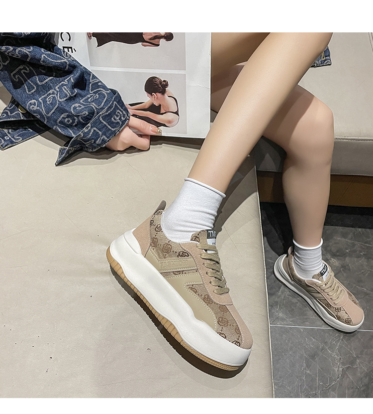 Giày sneaker nữ form béo thời trang giày độn đế cao