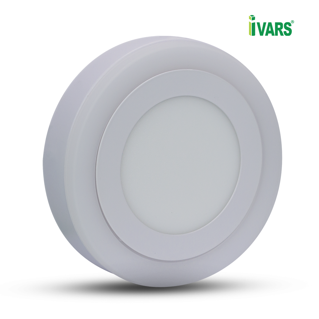 Đèn LED Ốp Nổi 2 Màu Ánh Sáng Thương Hiệu IVARS - Công Suất 6+3W/12+4W/18+6W - Hàng chính hãng