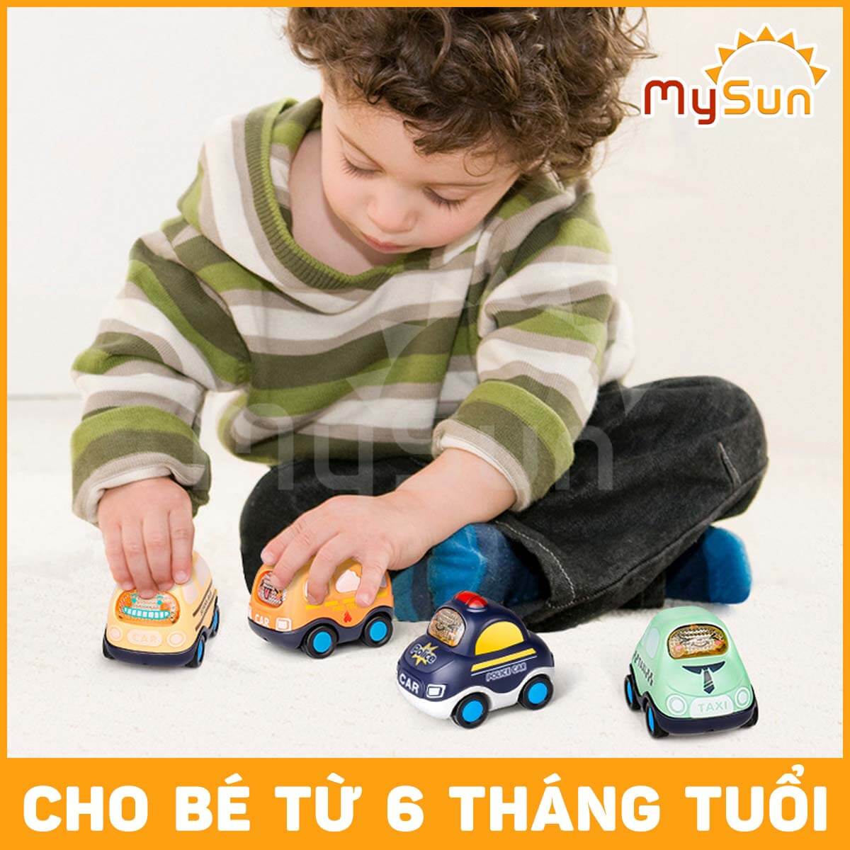 Bộ xe ô tô đồ chơi trẻ em nhỏ mini cho bé 1 2 3 4 5 tuổi cao cấp giá rẻ hộp màu đẹp MySun