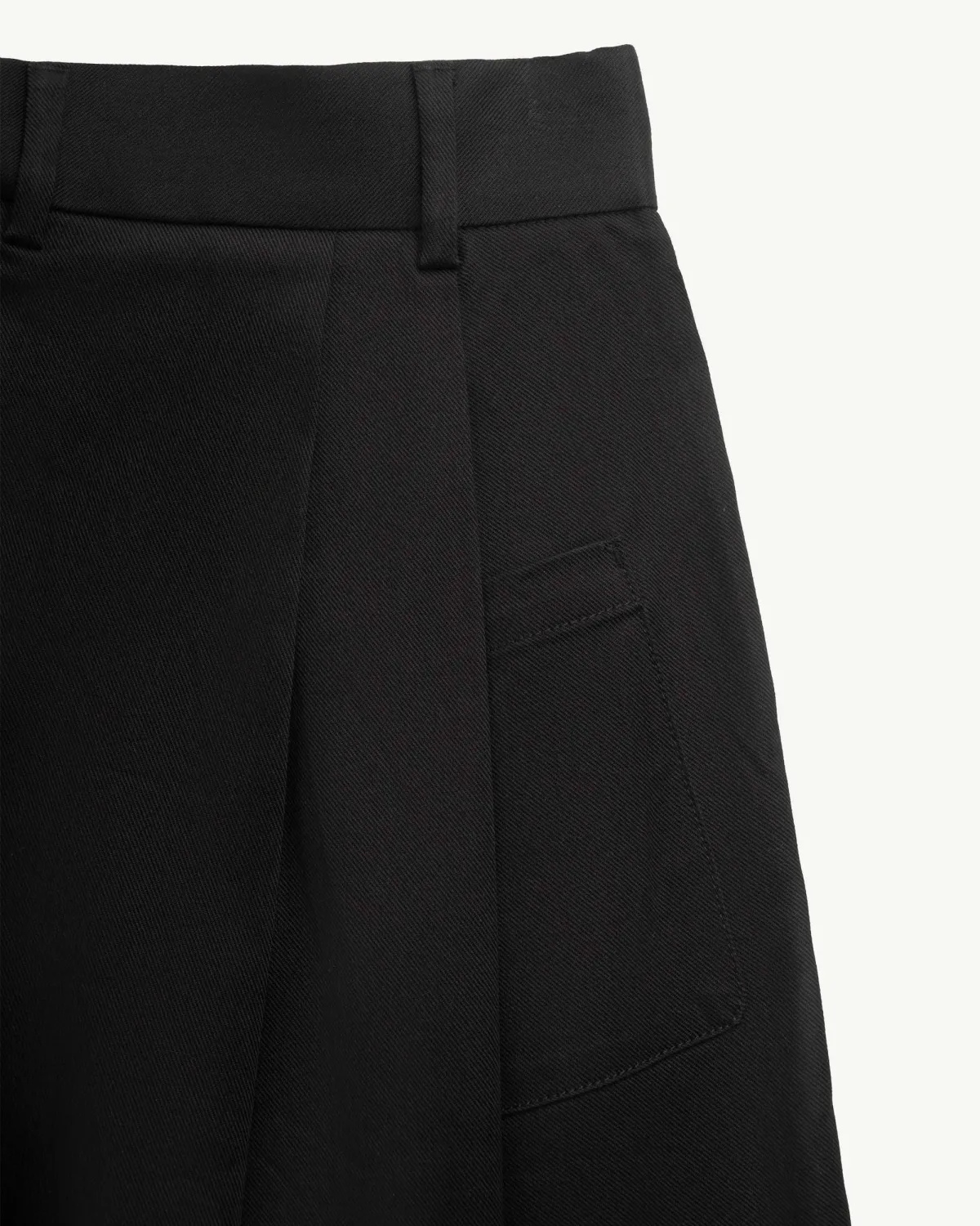 Quần dài nam màu đen ống rộng xếp ly form Barrel - ROUTINE 10S26PCA017