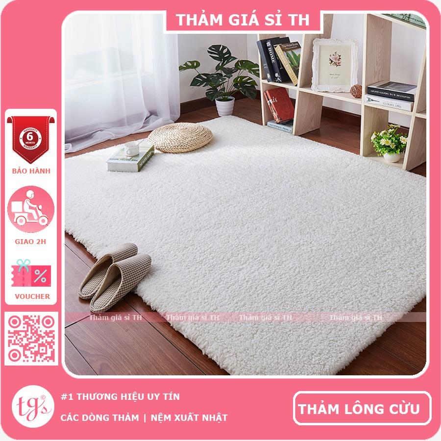 Thảm Lông Cừu Màu Trắng | Thảm Trang Trí Phòng Khách - Phòng Ngủ - Thảm Trải Sofa - Thảm Dành Cho Bé