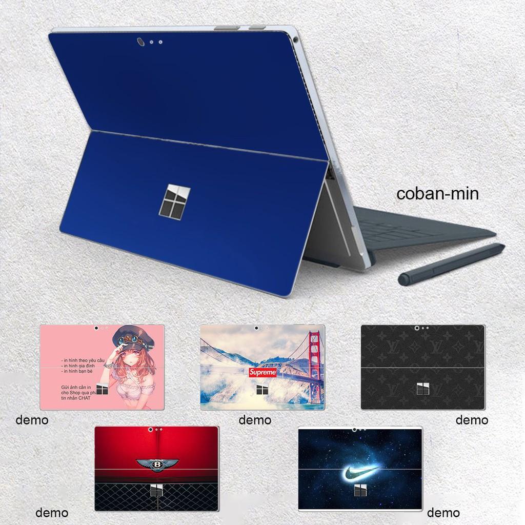 Skin dán Aluminum Chrome xanh dương coban mịn cho Surface 3 2015; Go, Go 2, Go 3; Pro 2 3 4 5 6 7 8 X