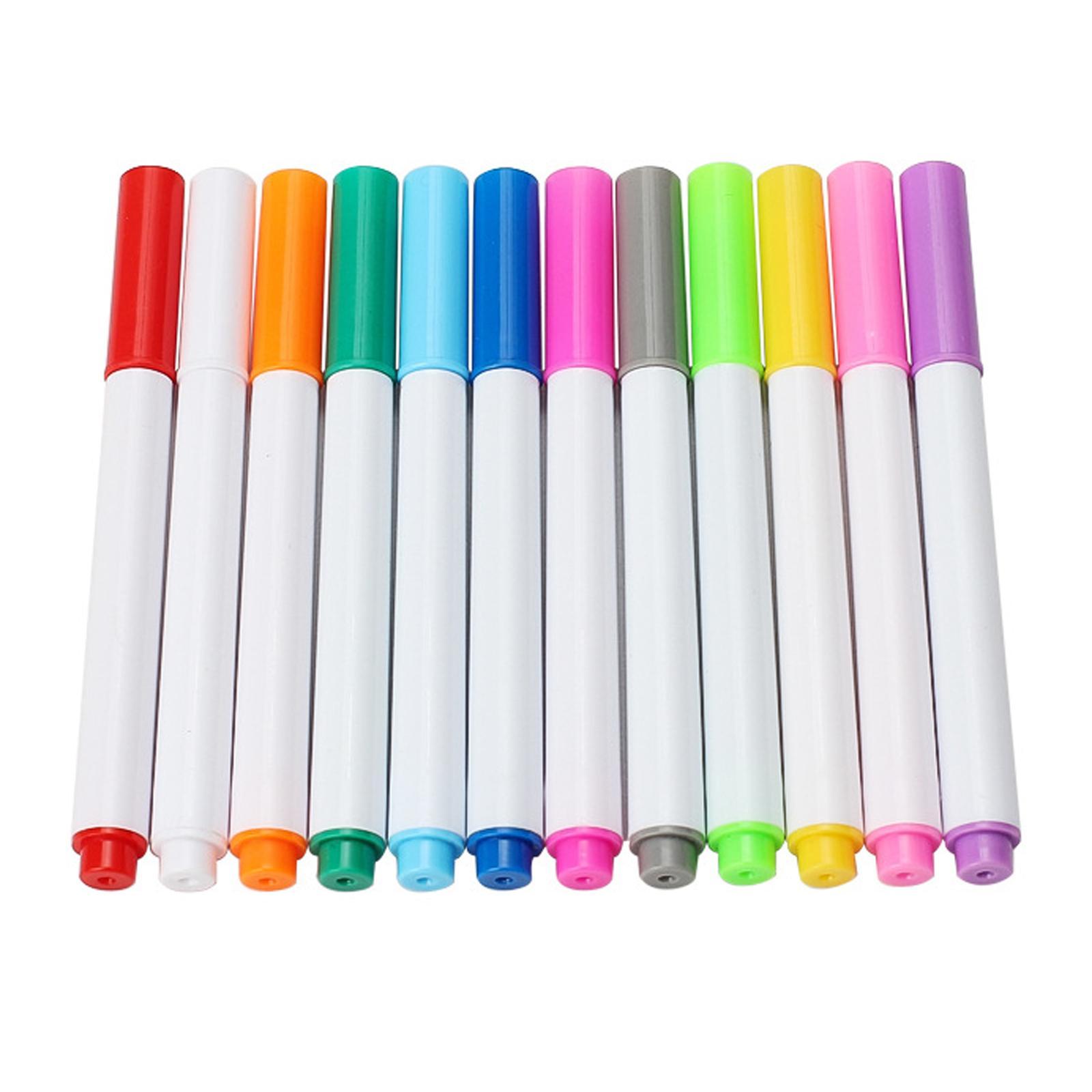 12Pcs Disappearing Ink Fabric Marker Pen Vanishing Air Water Erasable Pen for Sewing Creating Washable Art and Lettering,Temporary Marking