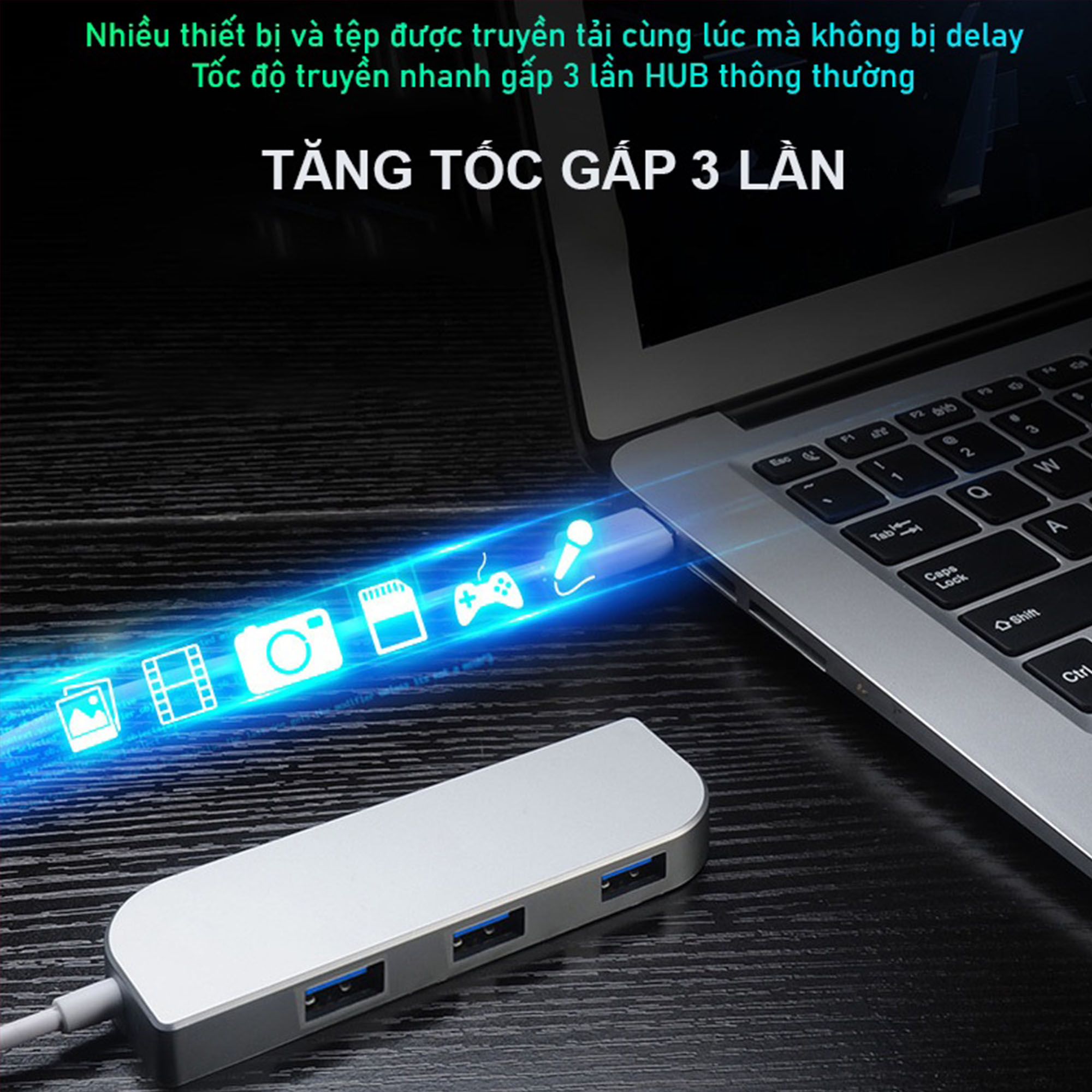 Hub chuyển đổi mở rộng USB Typec sang USB 3.0 – Hàng chính hãng