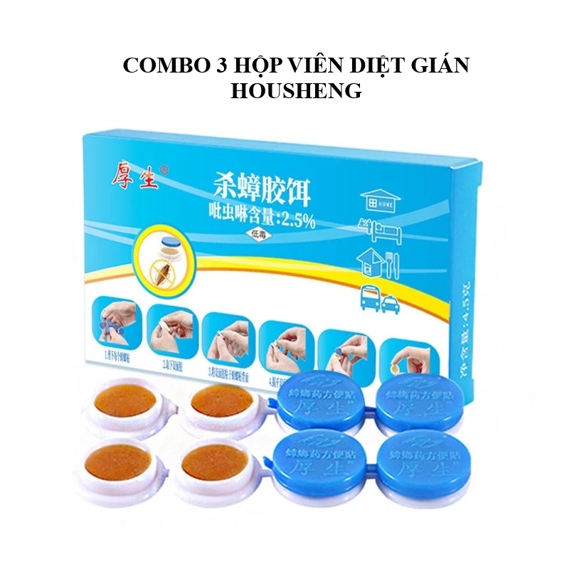 Combo 3 hộp thuốc diệt gián sinh học Housheng, diệt tận gốc tất cả các loại gián, hiệu quả, an toàn.