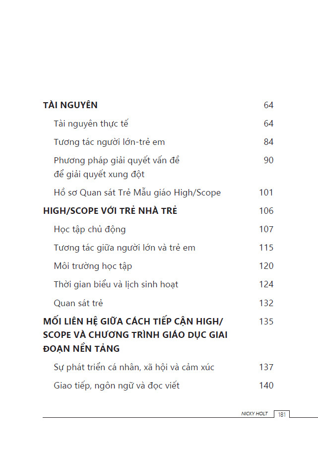 Sách Cẩm nang giáo dục mầm non theo cách tiếp cận High/Scope