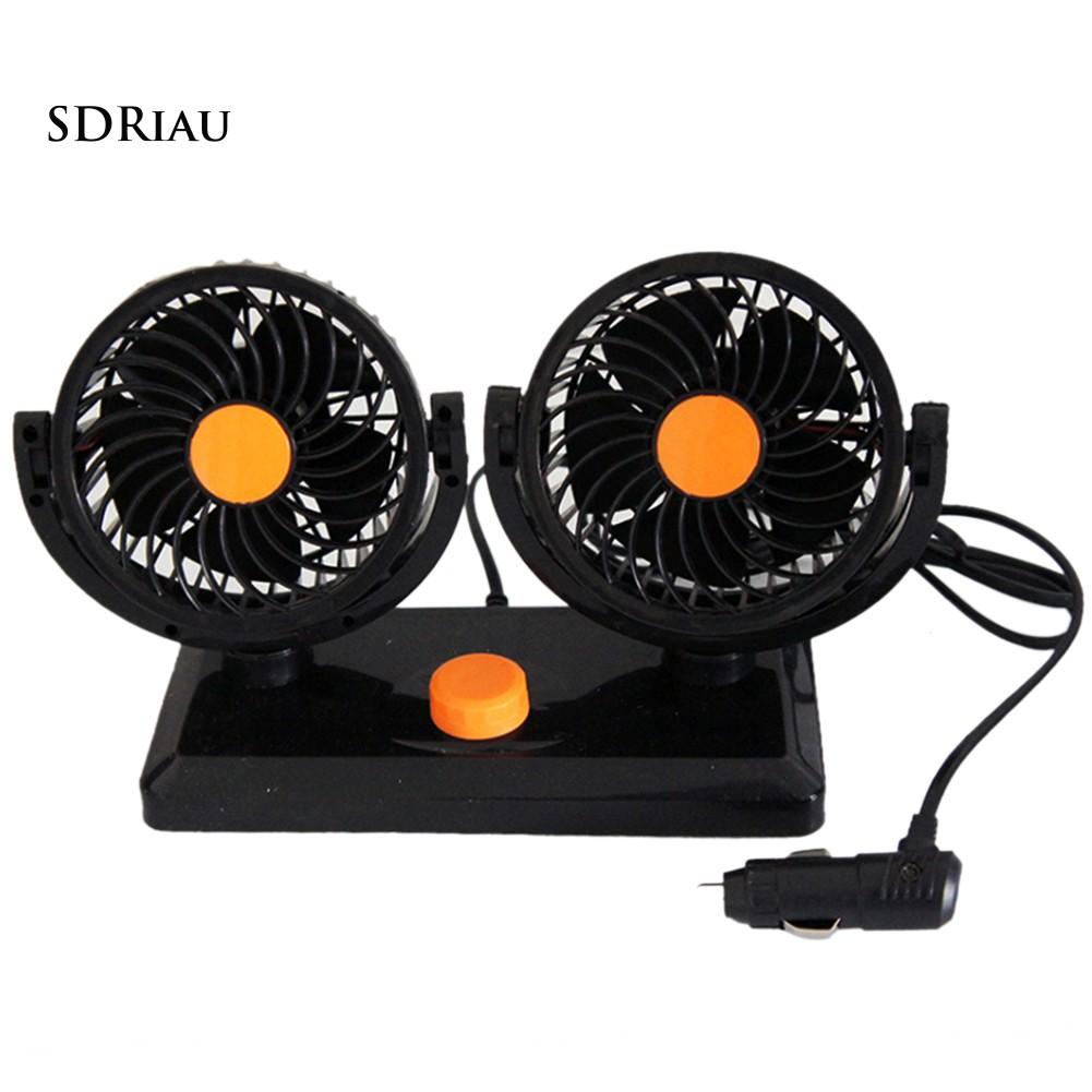 Quạt Làm Mát Hai Đầu 12 / 24v Cho Xe Hơi