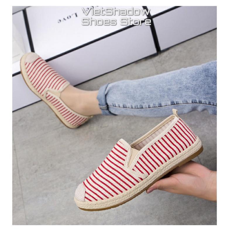 Slip on nữ - Giày lười vải nữ giá rẻ - Chất liệu vải đế cao su nhân tạo đúc trực tiếp, êm mềm - Mã SP 550/551
