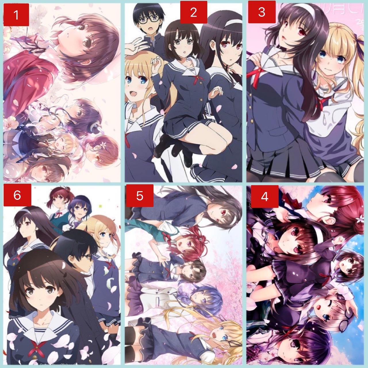 Ảnh poster treo tường Saenai Heroine no Sodatekata 3 ảnh A4 khác nhau/ Tranh ảnh Saenai Heroine no Sodatekata