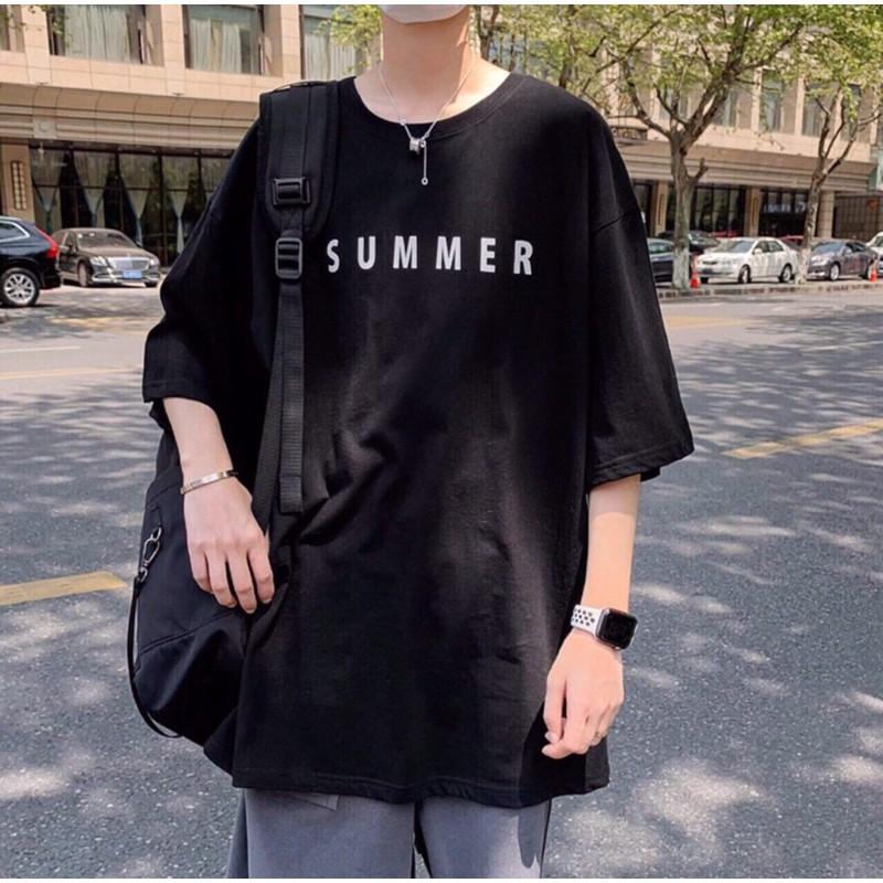 Áo thun tay lỡ form rộng thêu SUMMER - Unisex nam nữ đều mặc được