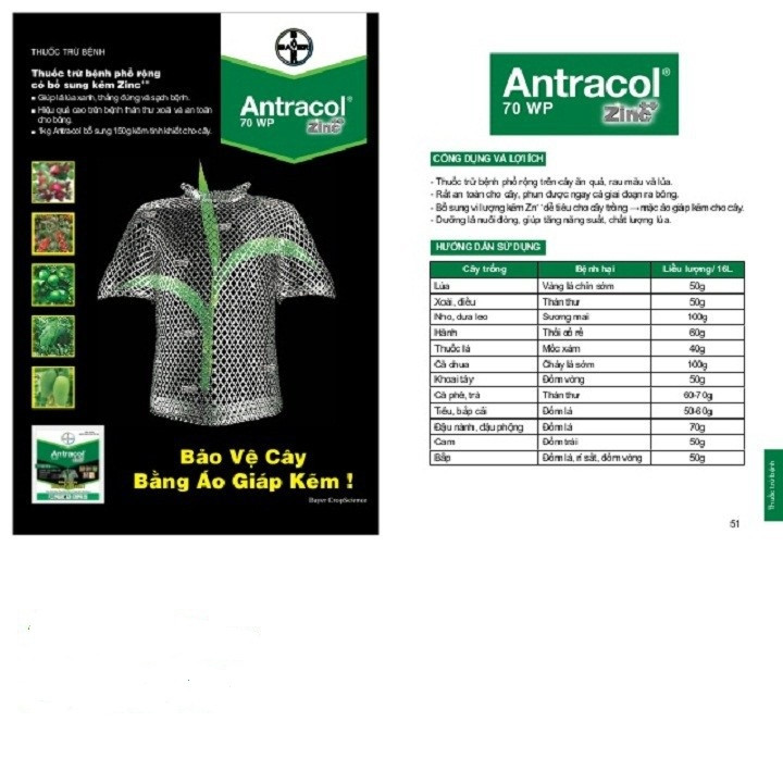 Antracol 70wp - đặc trừ nấm bệnh-100g
