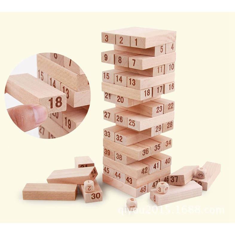 Rút gỗ số cỡ lớn + kết hợp xếp hình domino ️FREE SHIP️ 100% gỗ tự nhiên đặc chắc, con tha hồ chơi rút gỗ, xếp hình