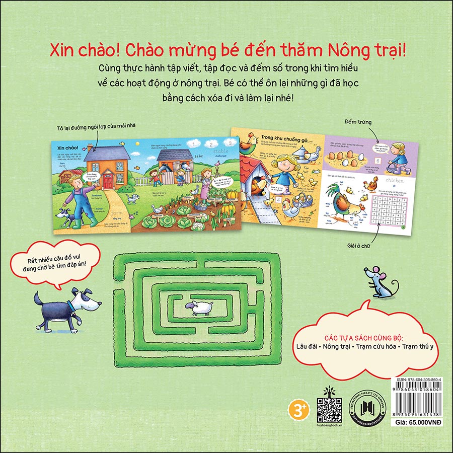 Combo 4 Cuốn: Let’S Go To The Vet (Học Mà Chơi - Dễ Dàng Viết / Xóa) (Song Ngữ Anh - Việt)