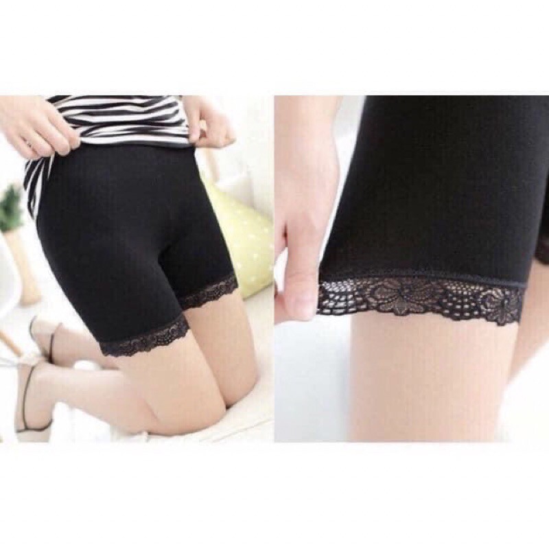 Quần mặc váy cotton lạnh viền ren - quần mặc trong váy tiện dụng cho nữ