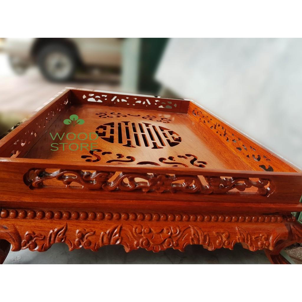 Khay trà rồng chầu-khay trà gỗ hương-khay trà gỗ 2 cỡ khay 38x27