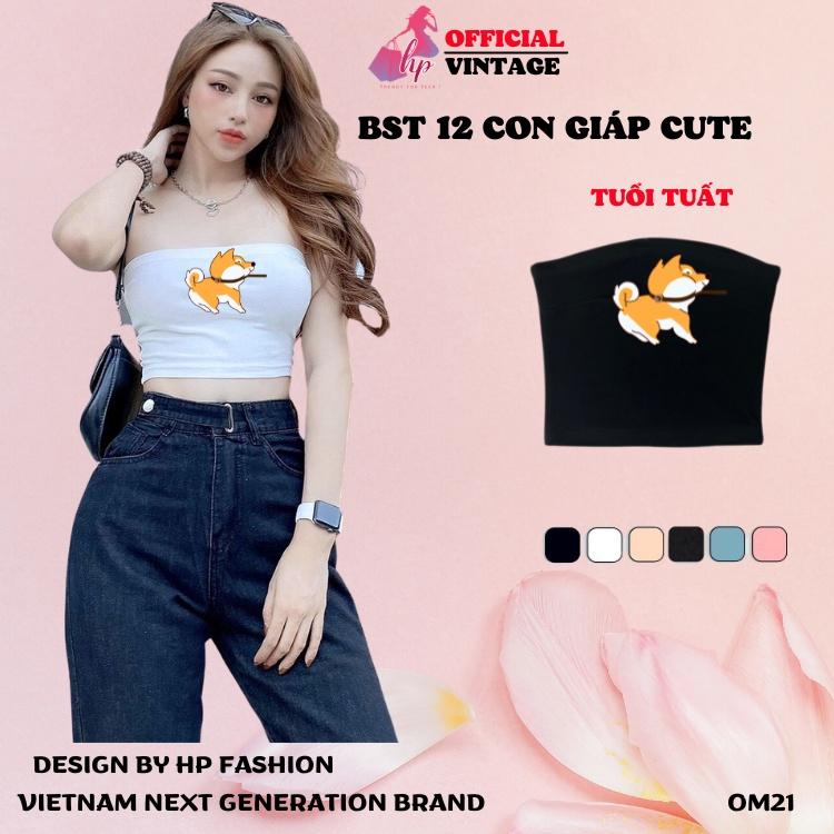 Áo croptop ống quây nữ, áo quây in kiểu mới trắng đen phong cách hàn quốc cực dễ thương mẫu mới thời trang OM21