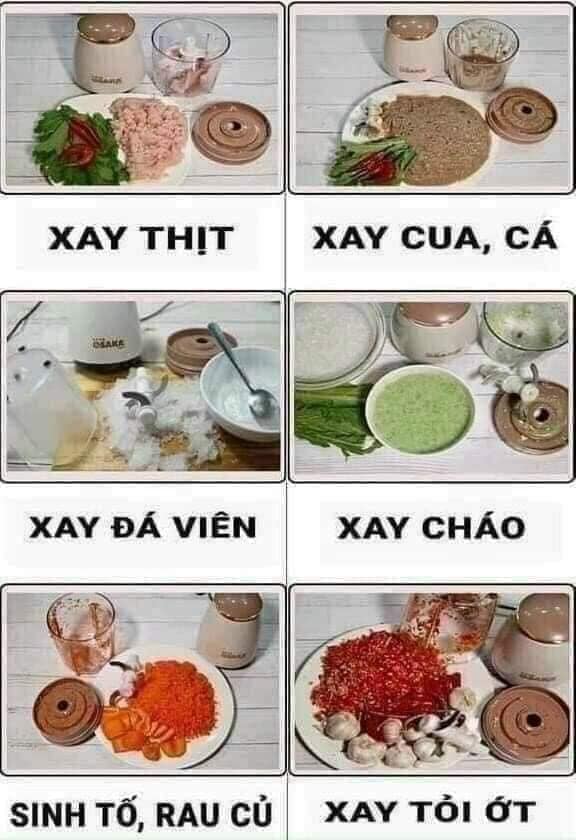 Máy Xay Cắt Đa Năng Osaka Nắp Đồng Cao Cấp Nhật Bản, Máy Xay Thịt, Máy Xay Sinh Tố - Hàng Chính Hãng