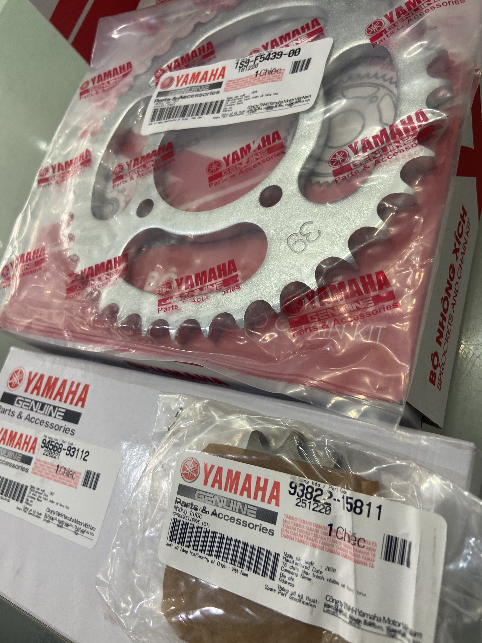 Bộ nhông sên Exciter 4 số chính hãng Yamaha