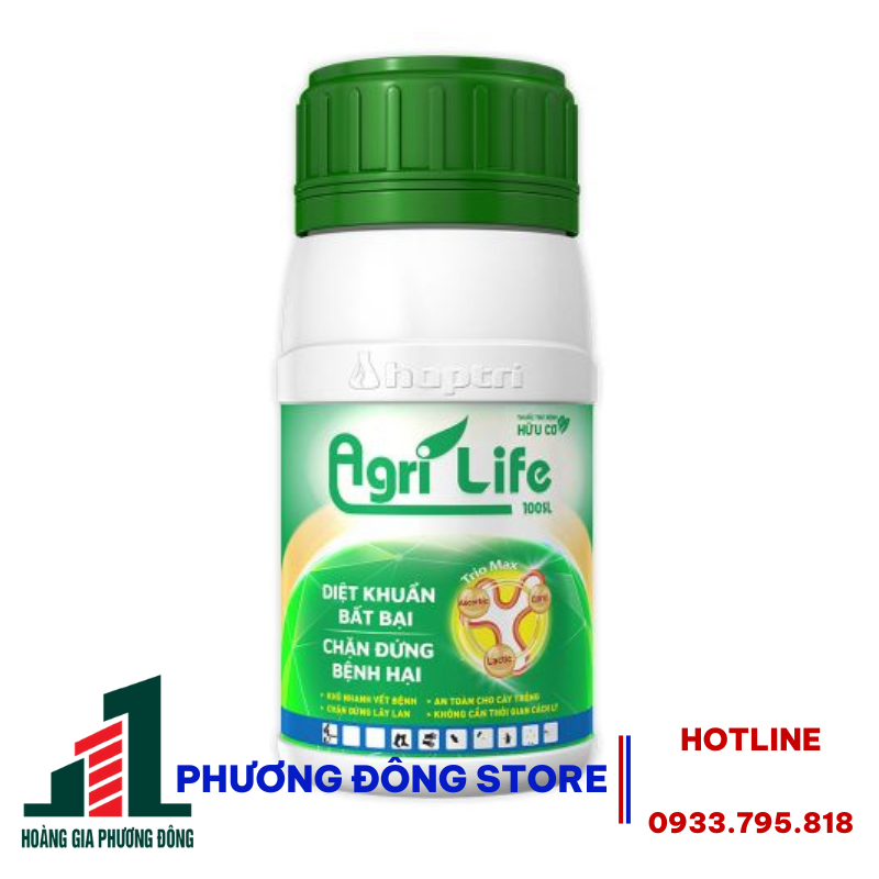 Thuốc trừ bệnh hữu cơ, trị vi khuẩn AGRILIFE 100SL - gói 25ml, chai 200ml