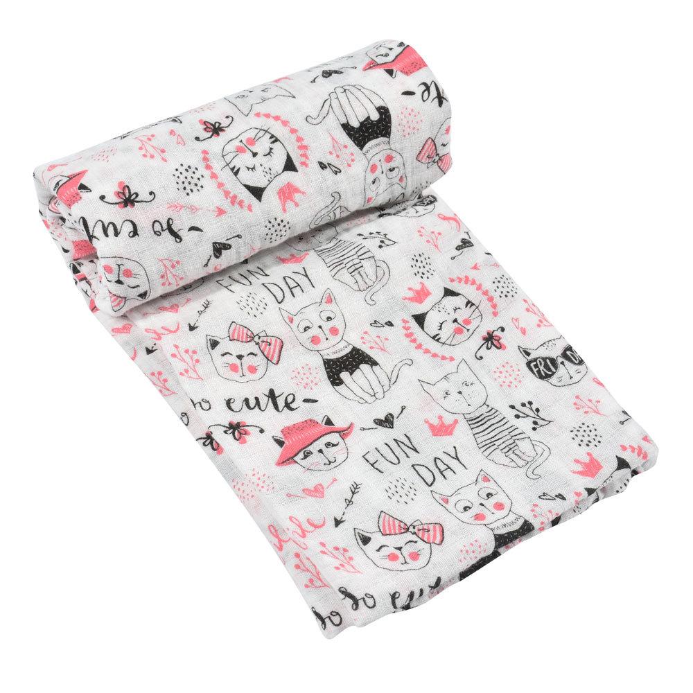Muslin Cotton Khăn Mỏng Hoạt Hình In Hình Trẻ Em Tắm Bé Khăn Gạc Chăn. Bé Đầm Bọc