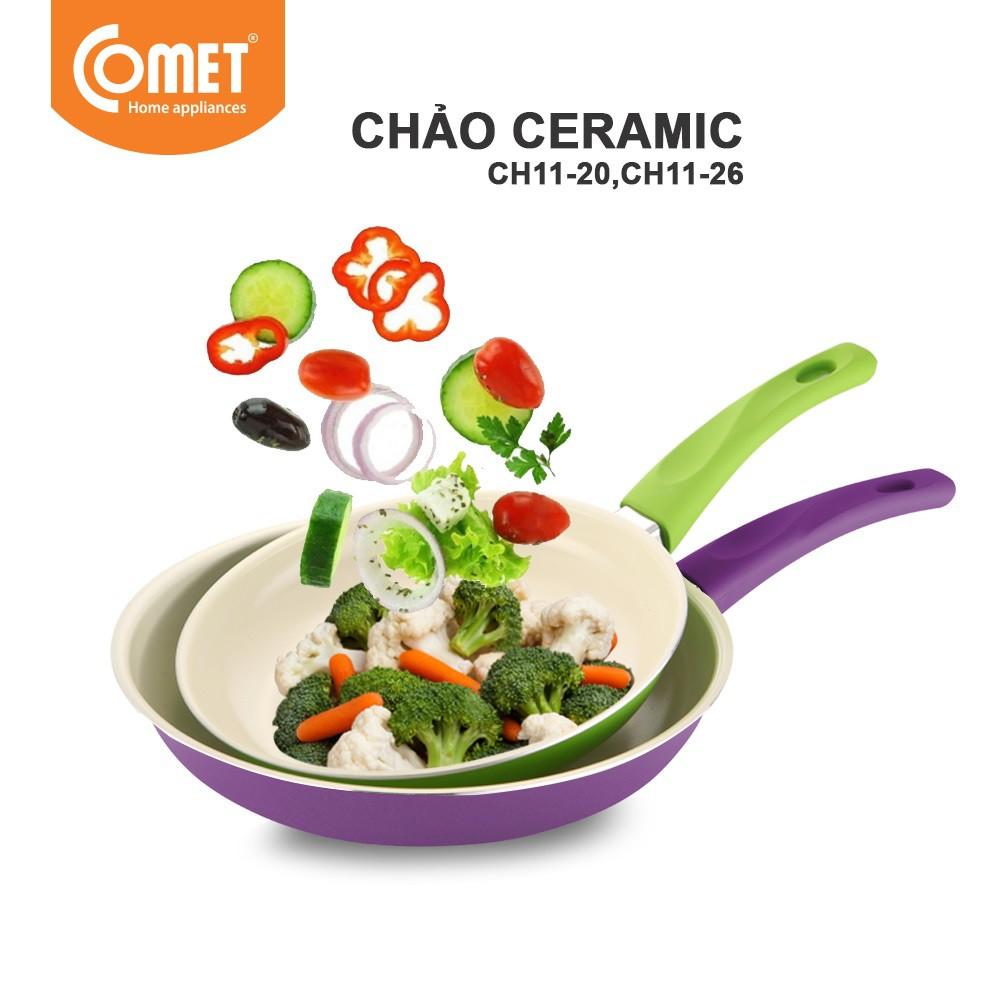 Combo 02 chảo chống dính Ceramic COMET - CH11-22&amp;26 - Màu Ngẫu Nhiên - Hàng Chính Hãng