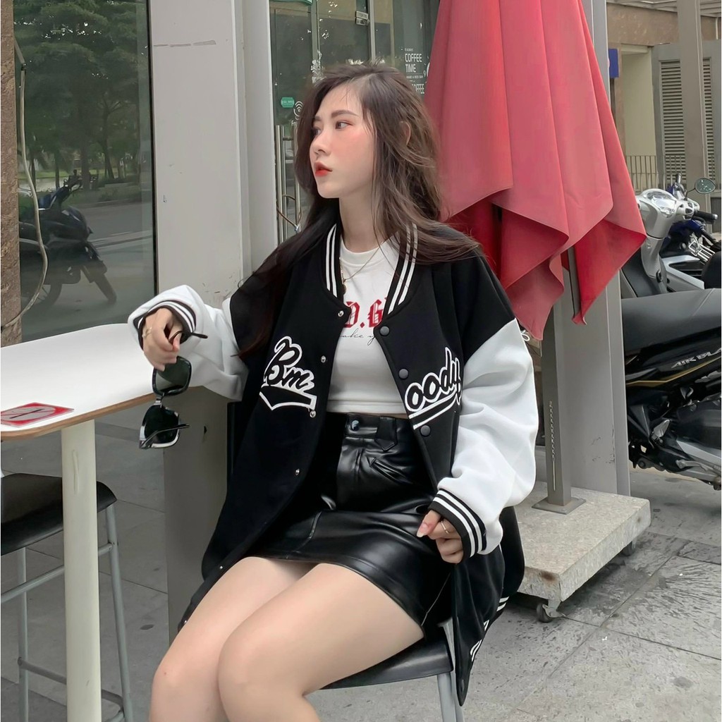 Áo Bomber Jacket/ Áo Khoác Dù 2 Lớp Style Bóng Chày in Bmoody Unisex Nam Nữ Couple Hot Trend TiC032