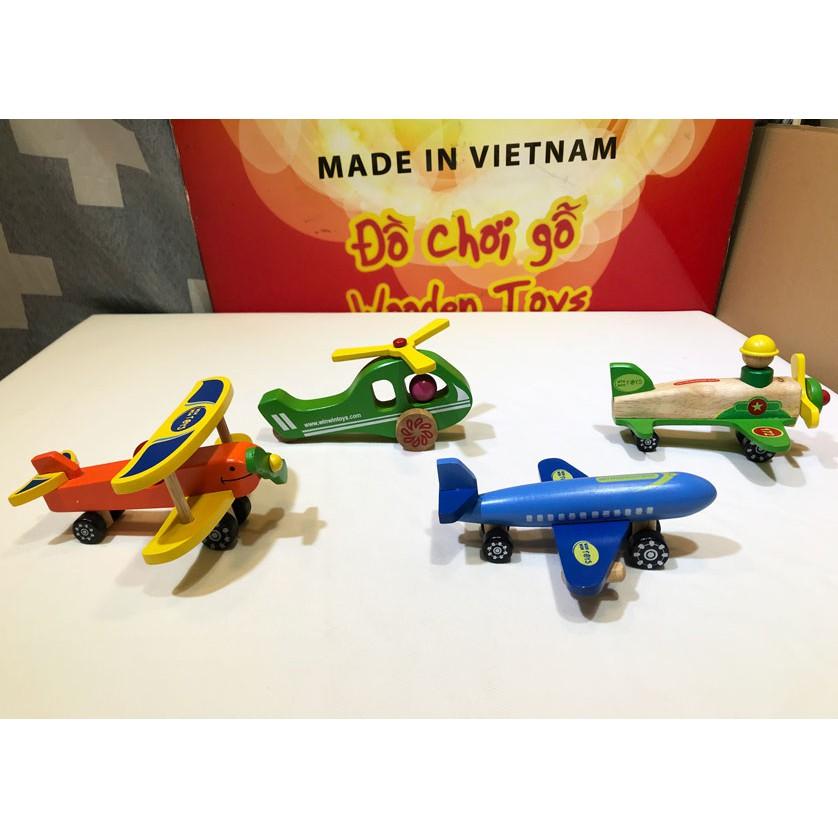Bộ sưu tập máy bay đồ chơi gỗ cho bé – combo 4 loại