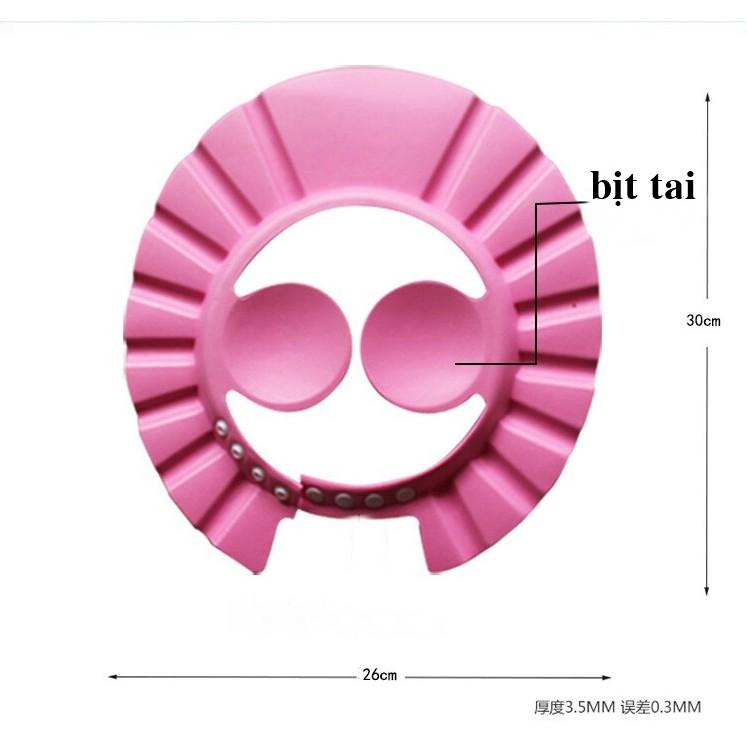 Mũ gội đầu chắn nước có vành che tai cho bé