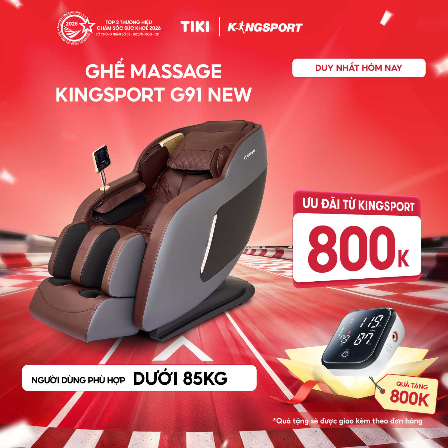 CHỈ GIAO MIỀN NAM Ghế massage KINGSPORT G91 cao cấp con lăn 3D với 15 bài tập, chế độ quét cơ thể thông minh, túi khí massage chân cao