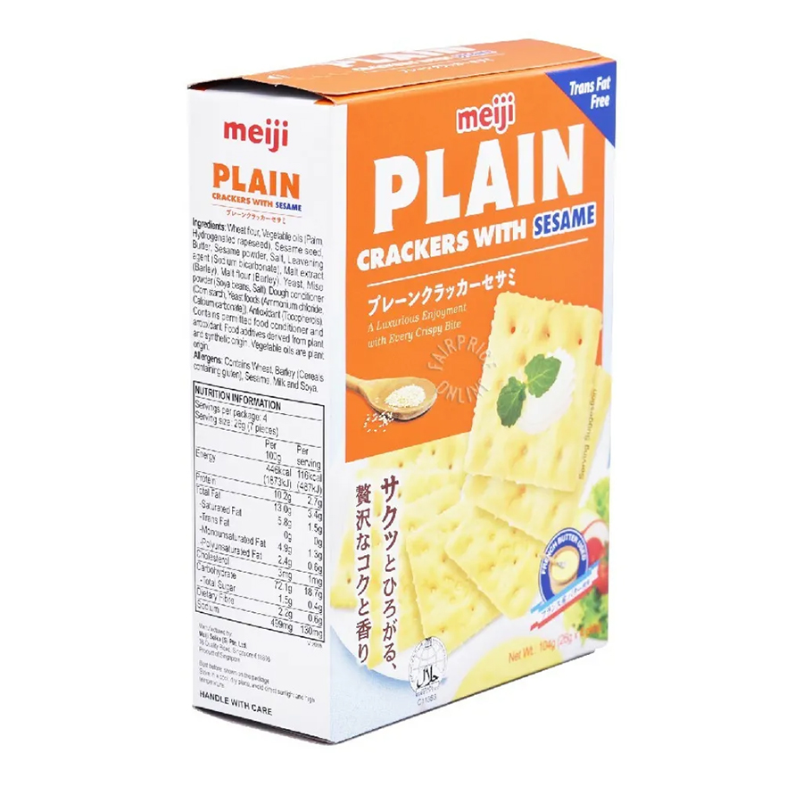 Bánh Meiji Plain Crackers With Sesame 104gr