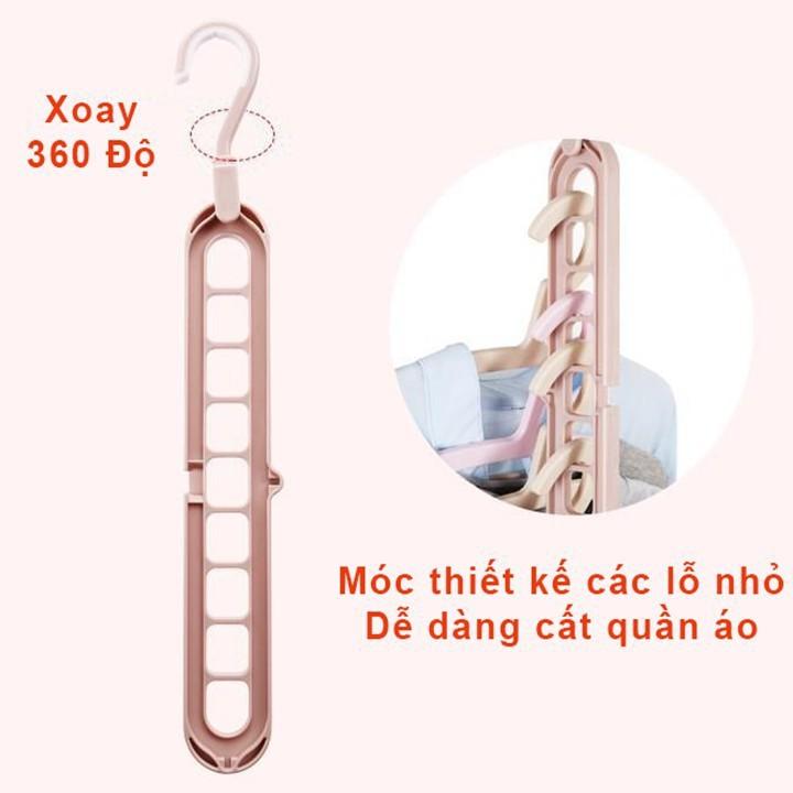 Móc treo quần áo 9 lỗ đa năng thông minh Moc Treo Đồ