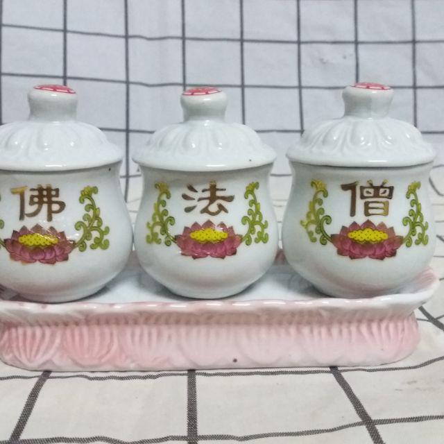 Bộ 3 chung nước có nắp thờ cúng