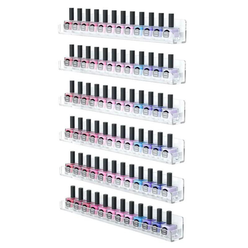 Kệ trưng bày Nail, nước sơn, son, treo tường, kèm miếng dán ốc vít, nhiều màu sắc - 2 Tầng