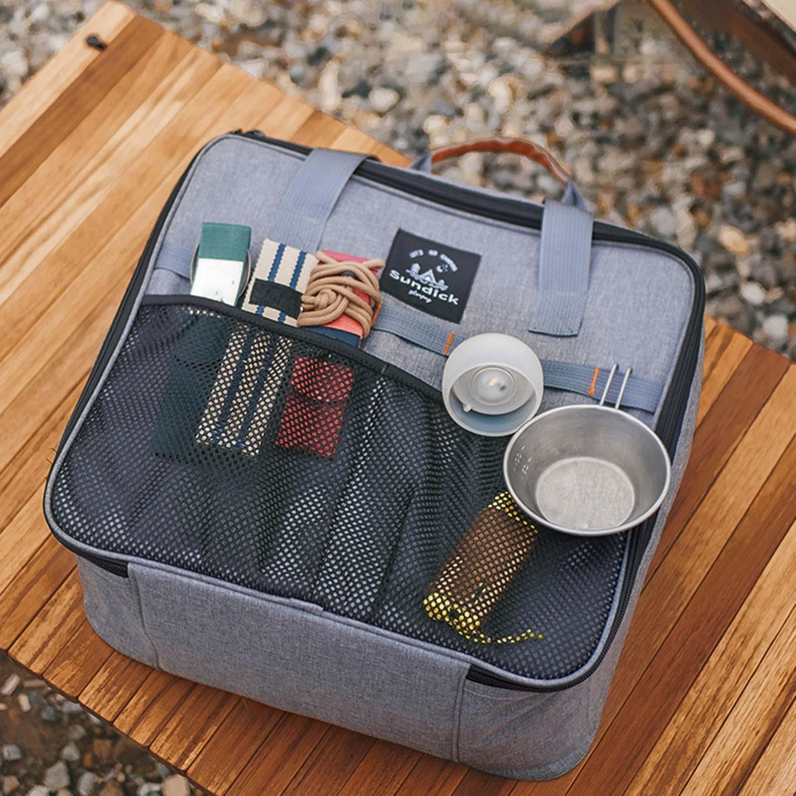 Gas Tank Storage Bag Camping Carry Bag Net Pocket with PU Handle Gas Canister Bag Grill Carrying Bag for Road Trip Party Camping